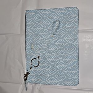 Scout Cosmetic Makeup Travel Bag, Blue with White Leaves